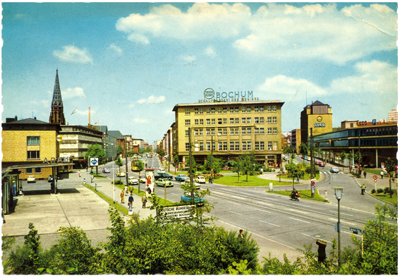 Konrad-Adenauer-Platz mit Handelshof und Lueghaus 1960