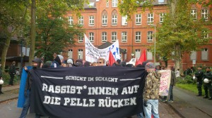 September 2014 in Duisburg-Neumühl: Demo gegen Softnazis und Anwohner