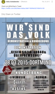 Heiko Scheidereiter bewirbt eine Demonstration der Neonazi-Partei Die Rechte (Google+)