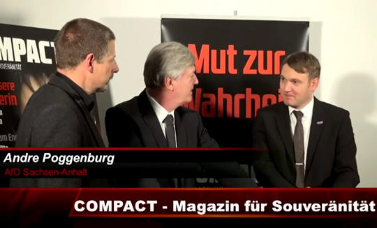 AfD-Spitzenkandidat André Poggenburg im Gespräch mit dem Rechtsextremisten Götz Kubitschek