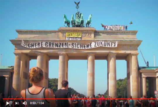 Identitäre Bewegung: Aktion am Brandenburger Tor, Screenshot Youtube