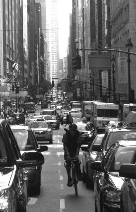 Messenger Biker in Midtown während der Rush Hour (alle folgenden Fotos: A. Voss)