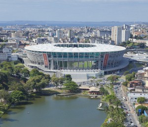 Das stadion in Salvador, wo Deutschland Portugal mit 4:0 besiegte. Quelle: wikipedia, Foto: David Campbell, Lizenz: CC-BY-3.0-br