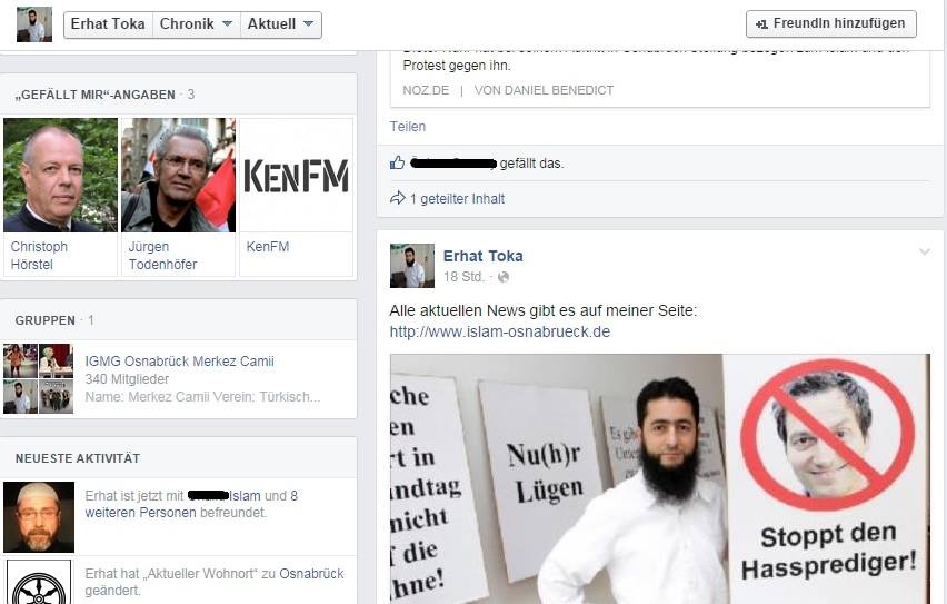 Aktueller Screenshot vom Tokas Facebook-Profil