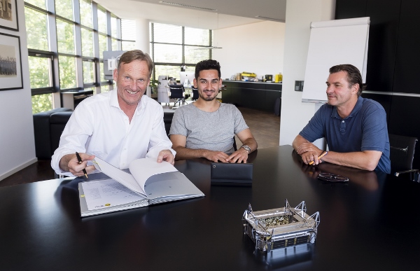 Zufriedene Gesichter heute in Dortmund. Foto: BVB