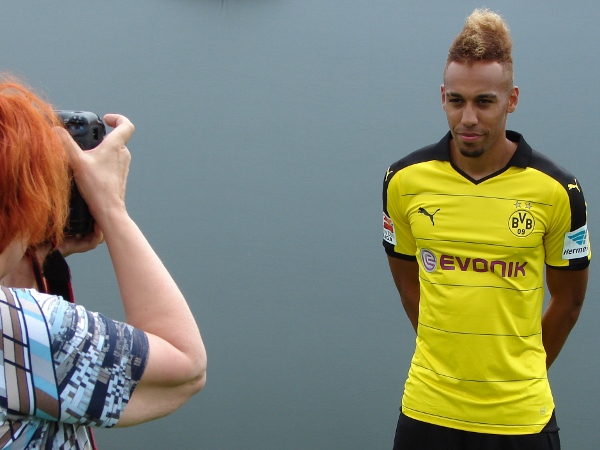 Pierre-Emerick Aubameyang steht beim BVB aktuell im Blickpunkt. Foto: Robin Patzwaldt 