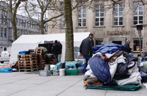 Das Protestcamp vor dem Bochumer Rathaus ist unterbrochen. Bild: Gehrhardt