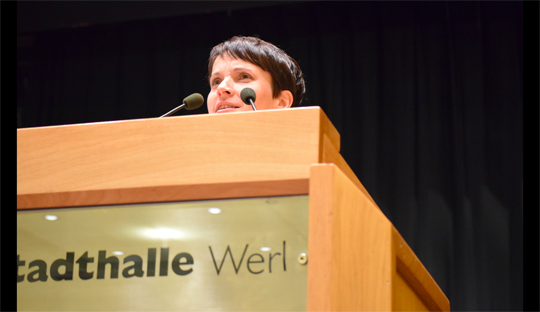Frauke Petry auf dem AfD Parteitag in NRW, Foto: Ulrike Märkel