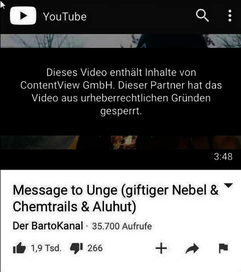 Von Unge gesperrte Videos mit Kritik