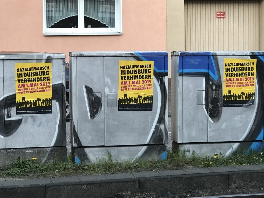 In Duisburg-Wanheimerort wird gegen die Nazidemo mobilisiert; Foto: Peter Ansmann