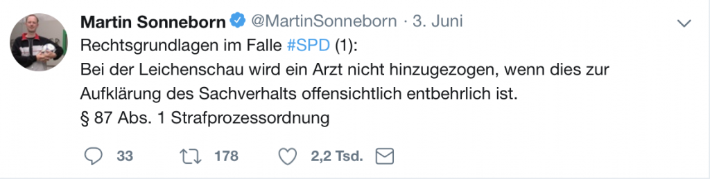 Rechtsgrundlagen im Falle #SPD; Foto: Screenshot Twitter