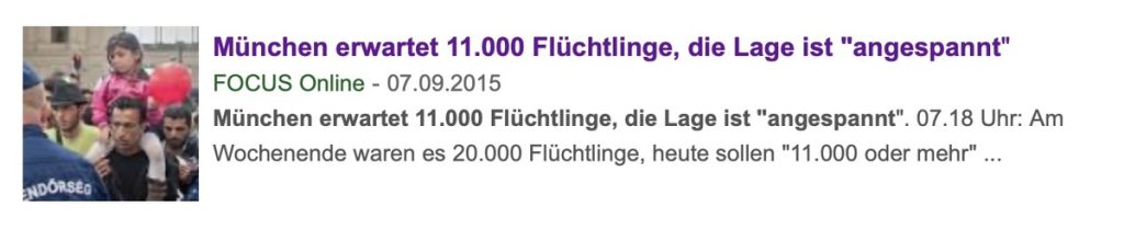 Eine einfache Google-Suche zeigt: Der Beitrag ist steinalt; Screenshot Google