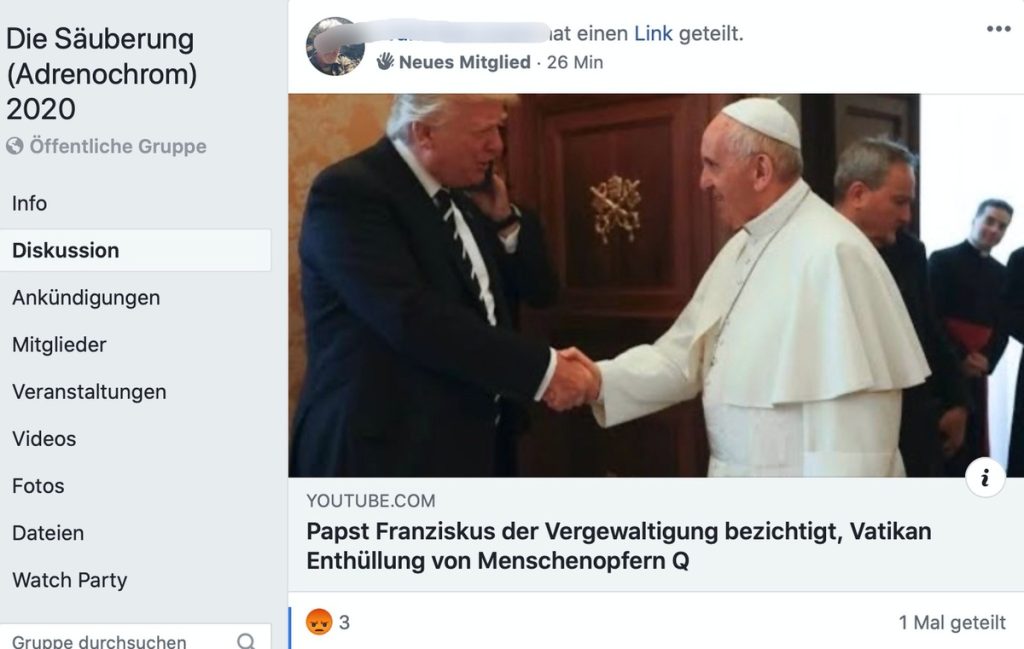 Killerkommandos des Franziskanerordens sind gerade aktiv; Screenshot Facebook