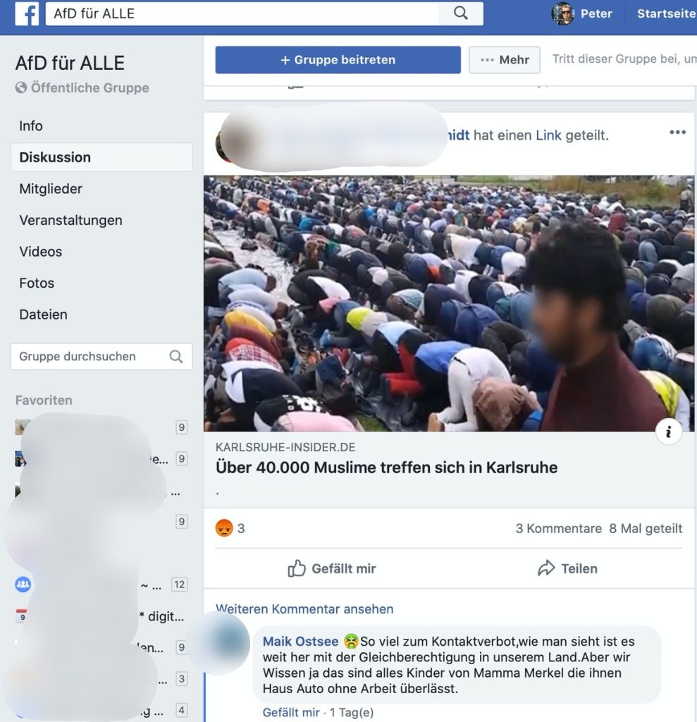 Kontaktverbot und Muslime: Das Treffen fand 2019 statt; Screenshot Facebook