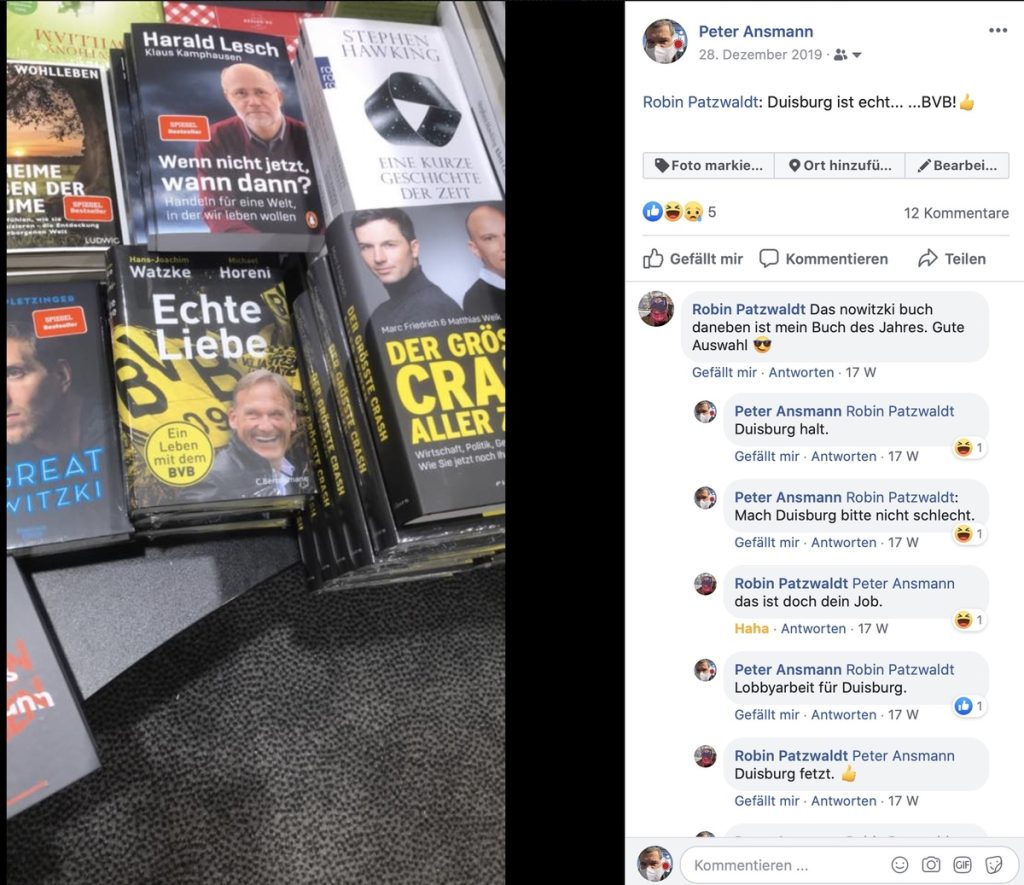 Eine Buchhandlung in Duisburg! #duisburgistecht: Echte Liebe zum BVB; Foto: Peter Ansmann