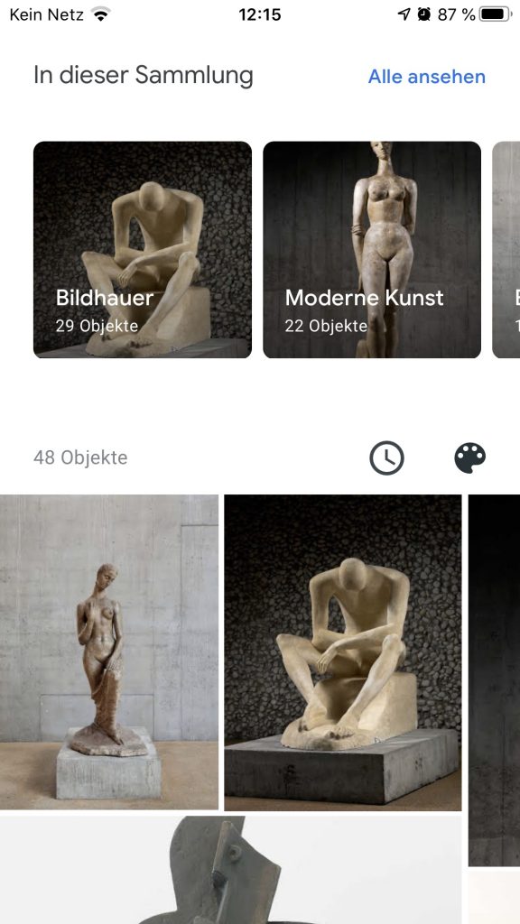 Virtueller Rundgang durch das Lehmbruck-Museum in Duisburg; Screenshot artsandculture.google.com