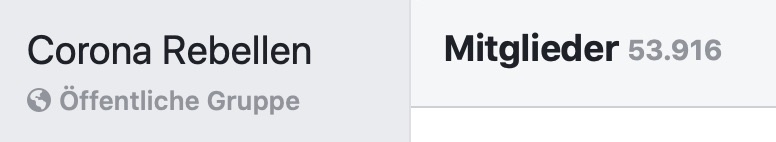 "Corona Rebellen": Mitgliederzuwachs in der Gruppe seit März; Screenshot Facebook