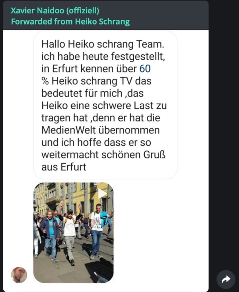 Repräsentative Umfrage? Schrang TV ist jetzt Mainstream; Screenshot Telegram