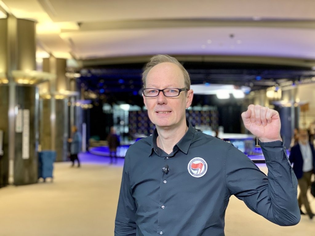 Martin Sonneborn (Die PARTEI) zum Coup der SPD; Foto: Martin Sonneborn