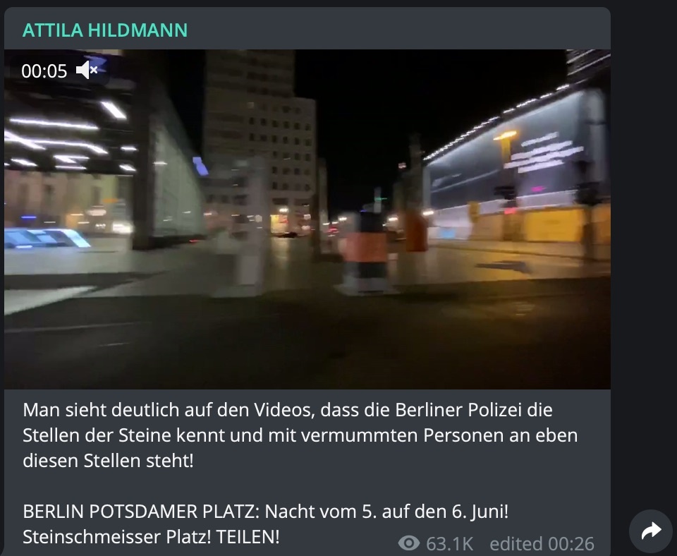 Wie Sie sehen, sehen Sie nichts; Screenshot Telegram