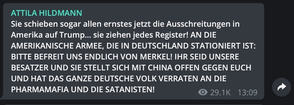 Mehr Ambivalenz geht nicht: Die US-Streitkräfte sind Besatzer und Befreier zugleich; Screenshot Telegram