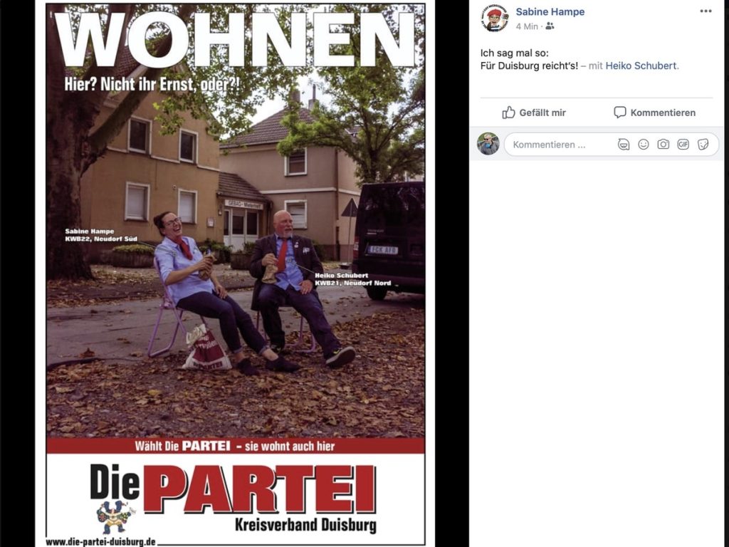 "WOHNEN - Hier? Nicht ihr Ernst, oder?" Screenshot Facebook