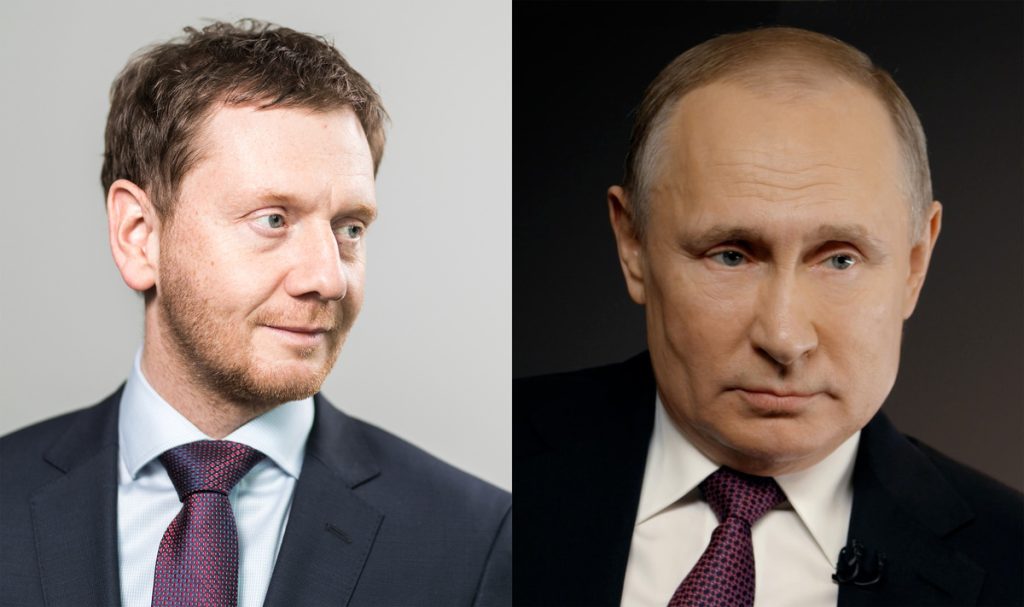 CDU-Ministerprüsident Michael Kretschmer und Russlands Präsident Vladimitr Putin