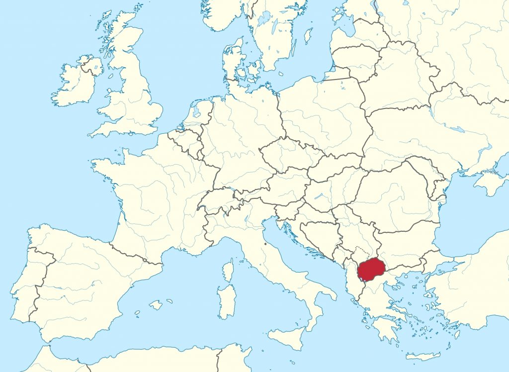Nordmazedonien in Europa (Quelle: Wikipedia, Lizenz: CC BY-SA 3.0)