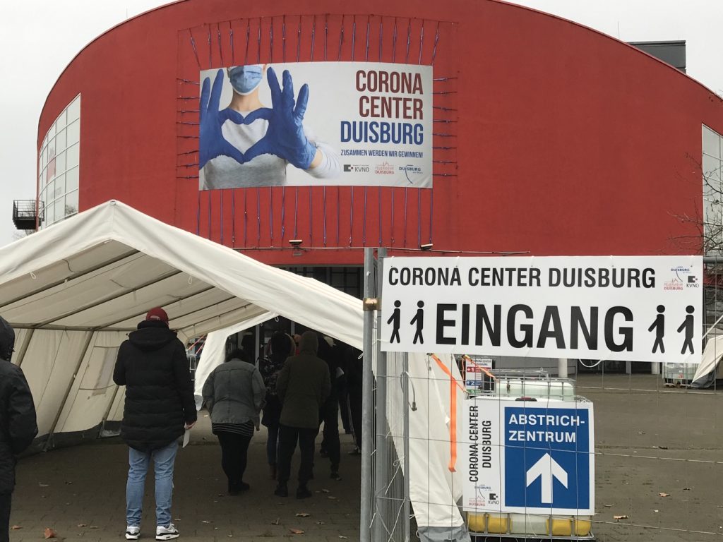 Das Corona Center Duisburg (CCD) im Februar 2021; Foto: Peter Ansmann
