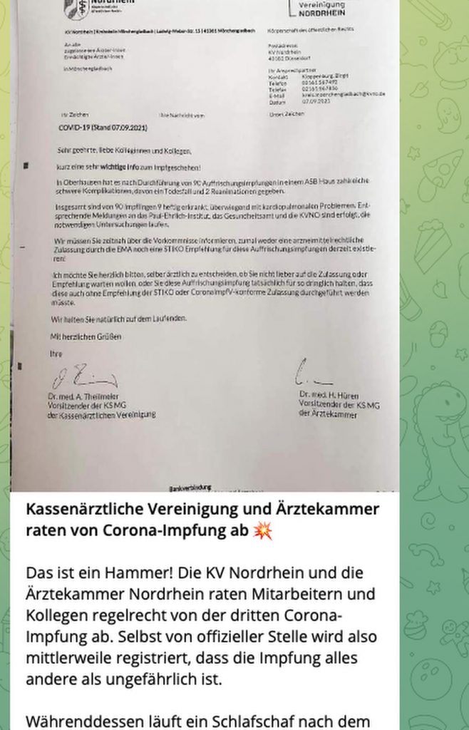 Fake-News des AfD-Stadtrats in Grimma; Screenshot Telegram