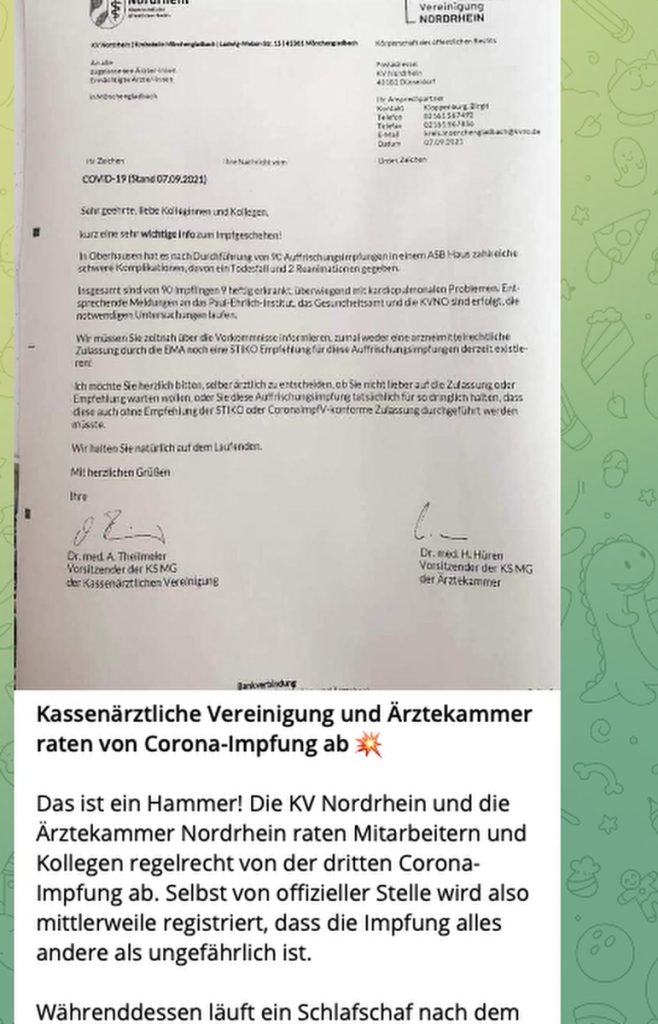 Fake-News des AfD-Stadtrats in Grimma; Screenshot Telegram