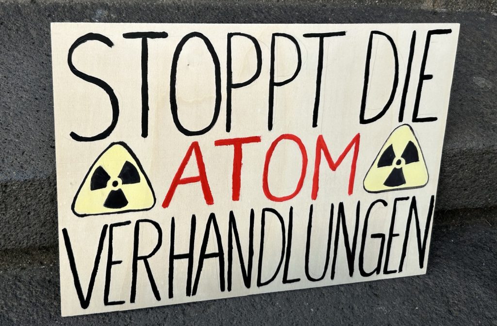 "Die Atomverhandlungen mit dem Iran stoppen!"; Foto: Peter Ansmann