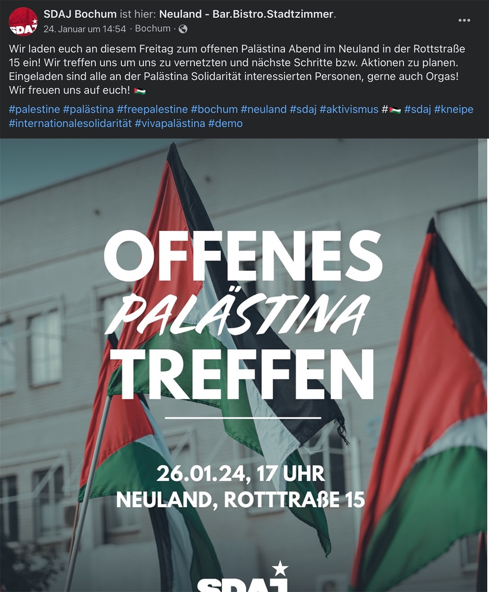 Auch die vom Verfassungsschutz beobachtete SDAJ chillt im Neuland (Screenshot Facebook)