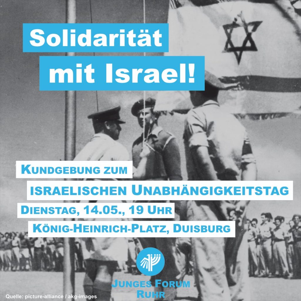 Kundgebung am 14.05.24 in Duisburg: Solidarität mit Israel! (Screenshot Instagram)
