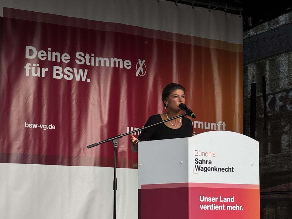 Sahra Wagenknecht, am 28.08.2025 in Duisburg (Foto: Peter Ansmann)