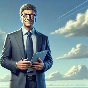 Wie geht's, Bill Gates? Der Papst der Klimabewegten betritt jetzt mit einer bemerkenswerten Kehrtwende die Bühne. Grafik: DALL-E