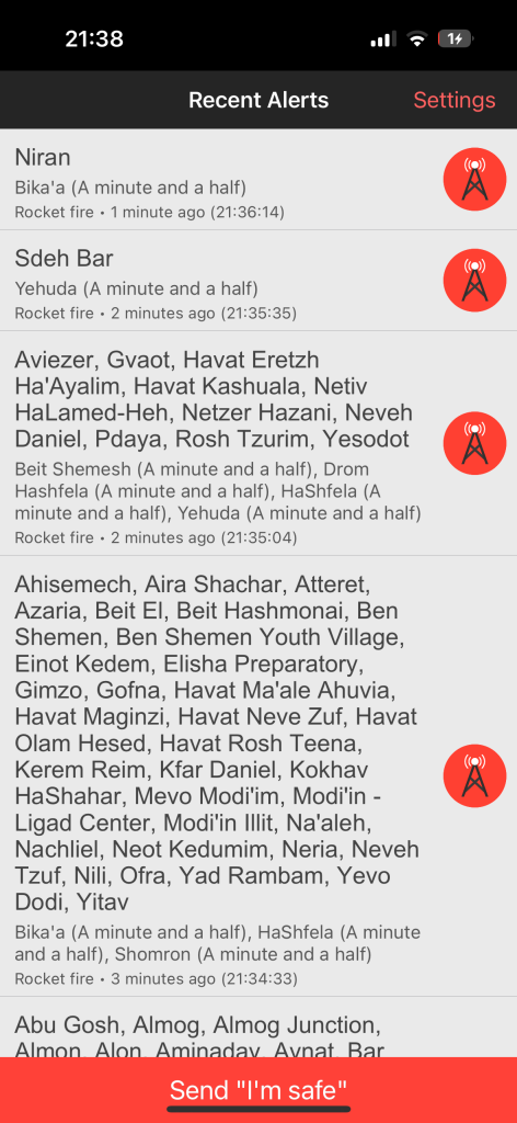 Alarm in Israel: Red Alert App am 01.03.2026