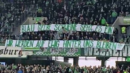 Die Anhänger des VfL Wolfsburg wussten es schon vor Jahren: Sie werden auf ewig hinter sich bleiben. Quelle: x.com/Sportkultur