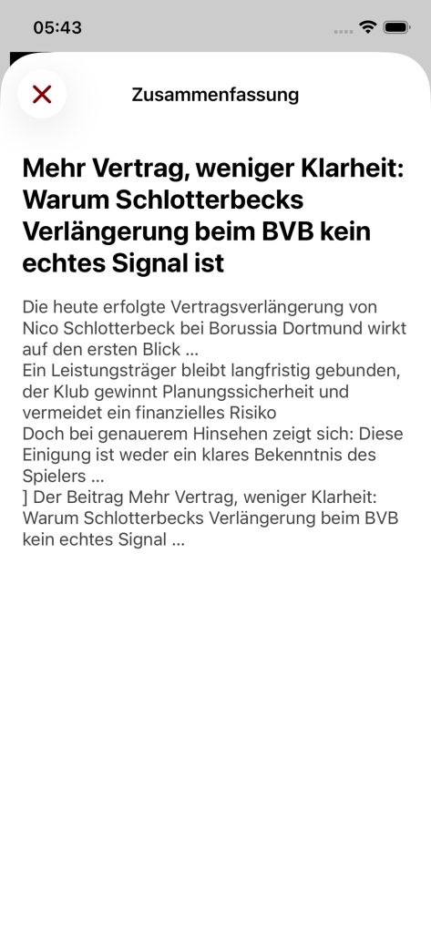 So sieht die Zusammenfassung eines Beitrages aus!