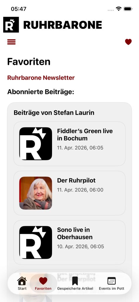 Die Beiträge von abonnierten Autoren findet man unter "Favoriten".