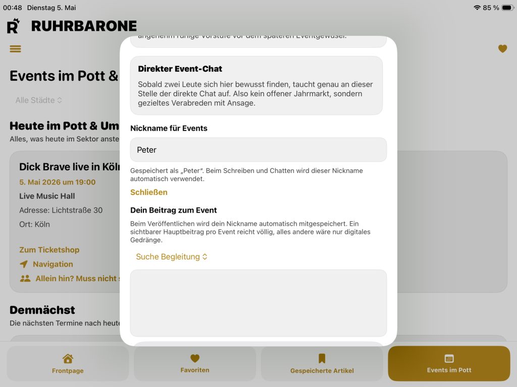 Die App der Ruhrbarone (Screenshot)