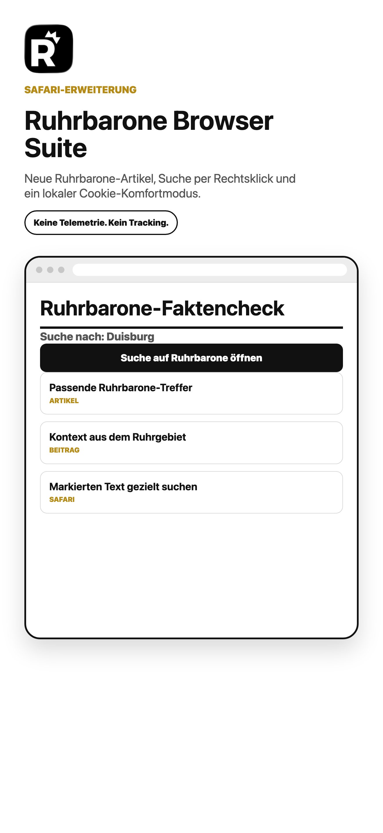 Ruhrbarone Browser Suite auf dem iPhone