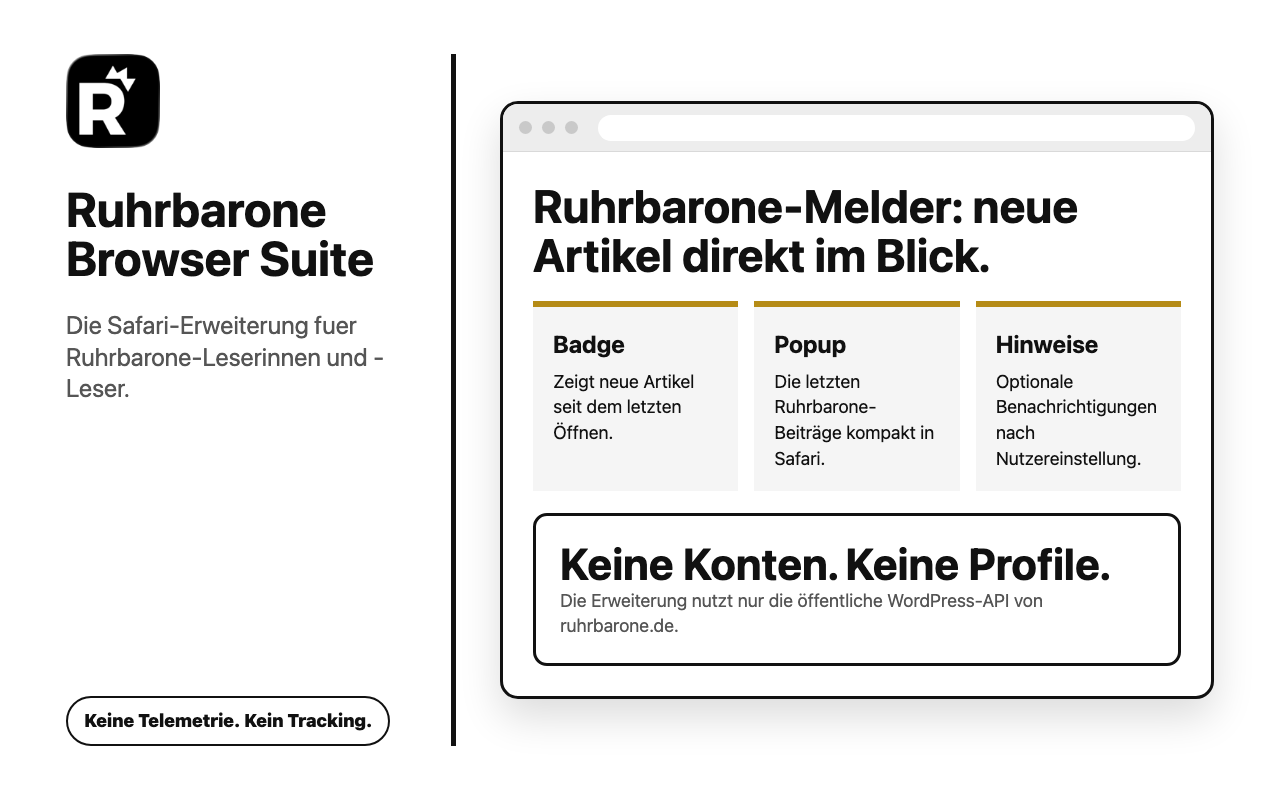 Meldeformular der Ruhrbarone Browser Suite