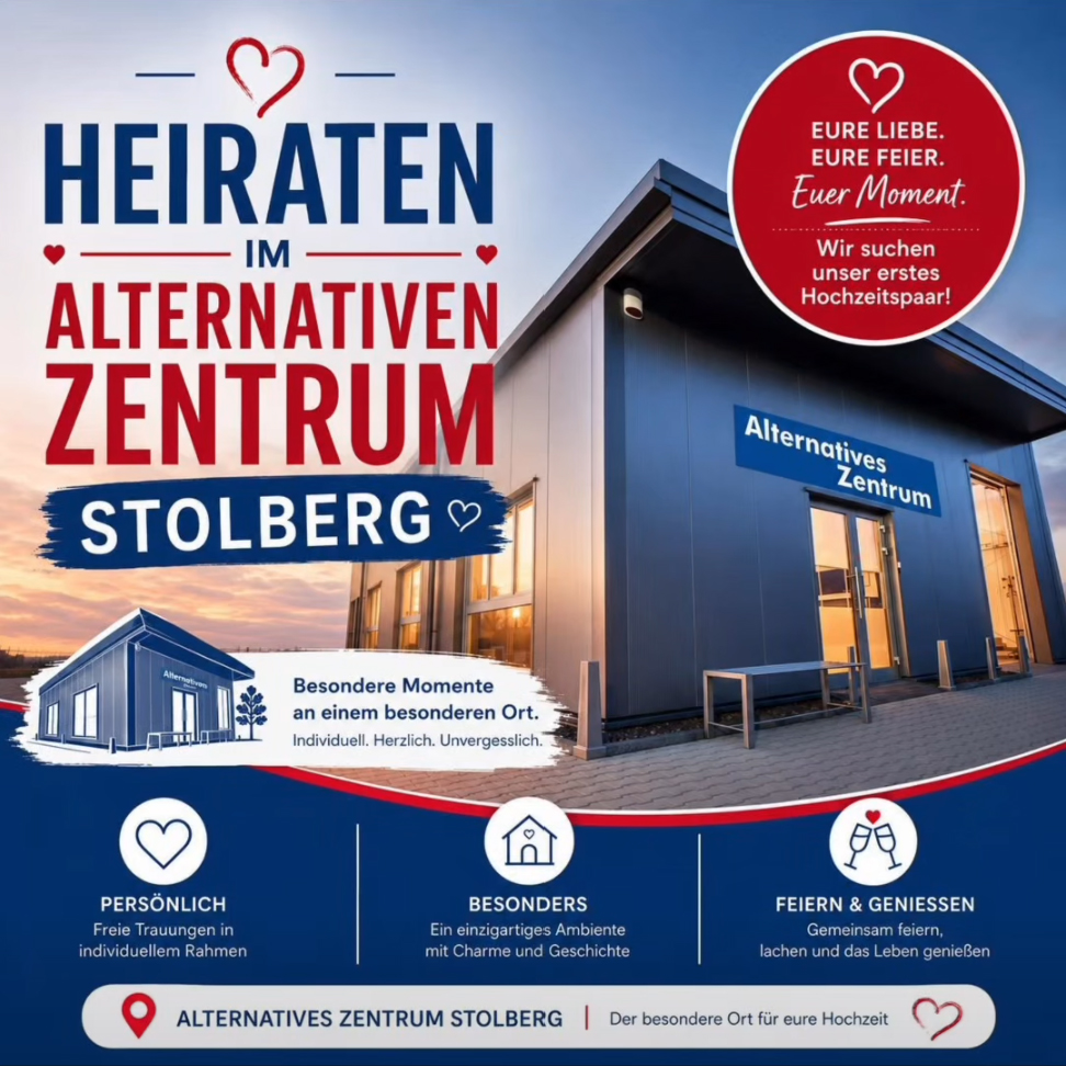 AfD-Werbegrafik für geplante Hochzeiten im Alternativen Zentrum Stolberg