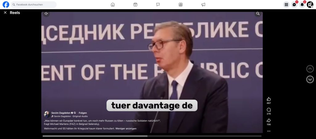 Facebook-Beitrag von Sevim Dağdelen mit Wehrmacht- und SS-Vergleich