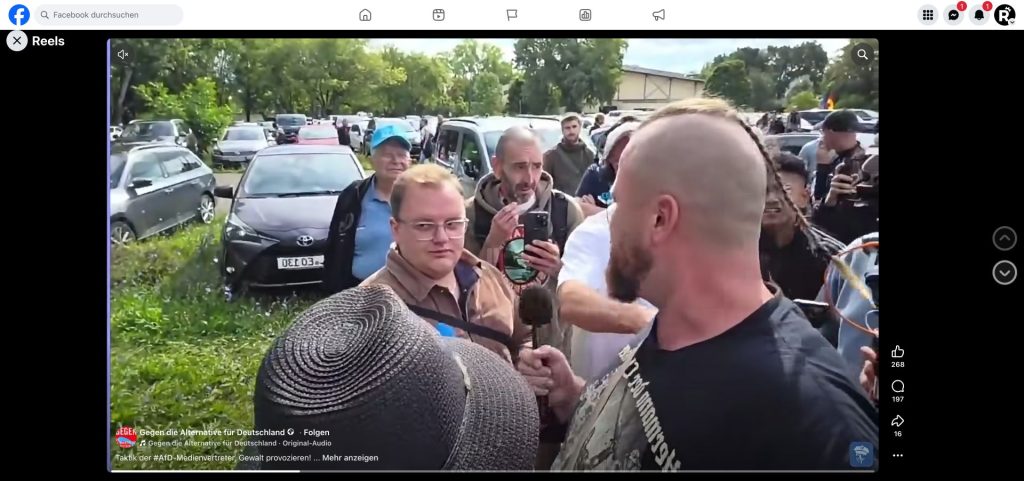 Matthäus Westfal in einer Nahkonfrontation mit einem Reporter