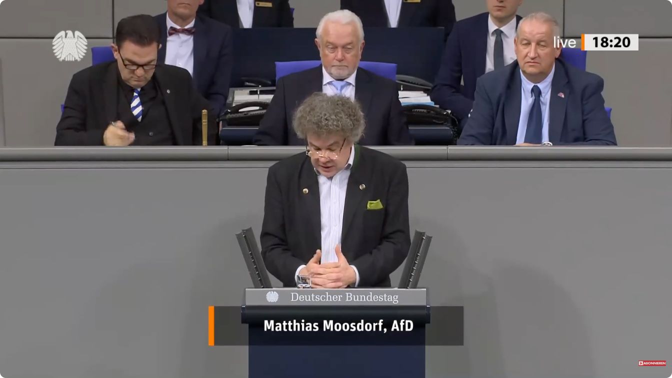 Matthias Moosdorf spricht am 13. März 2024 im Deutschen Bundestag