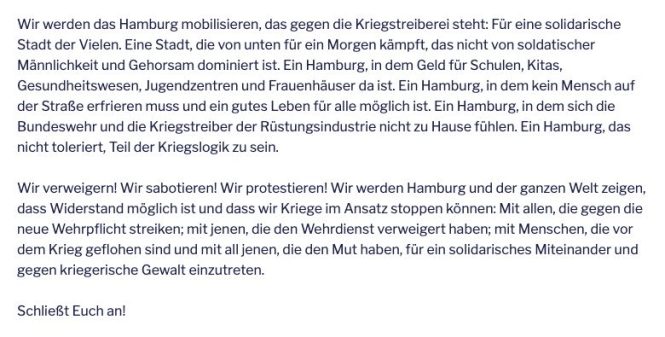 Aufruf von Rheinmetall Entwaffnen: „Wir verweigern! Wir sabotieren! Wir protestieren!“