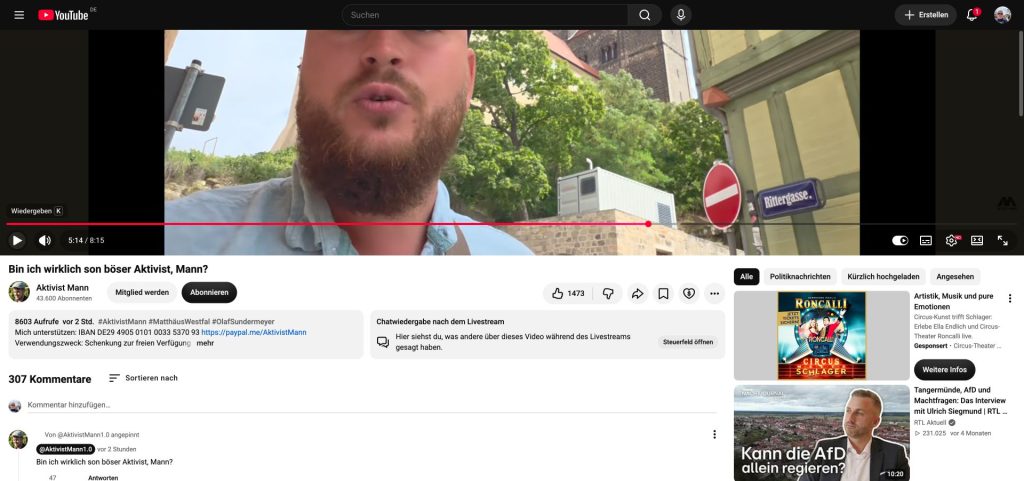 Matthäus Westfal im YouTube-Video aus Quedlinburg