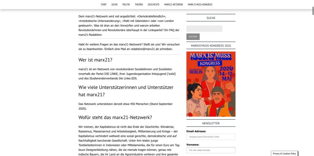 marx21 beschreibt seine Arbeit innerhalb der Linkspartei
